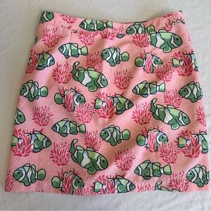 Vineyard Vines Fish wrap mini skirt, clownfish and coral design women’s Medium